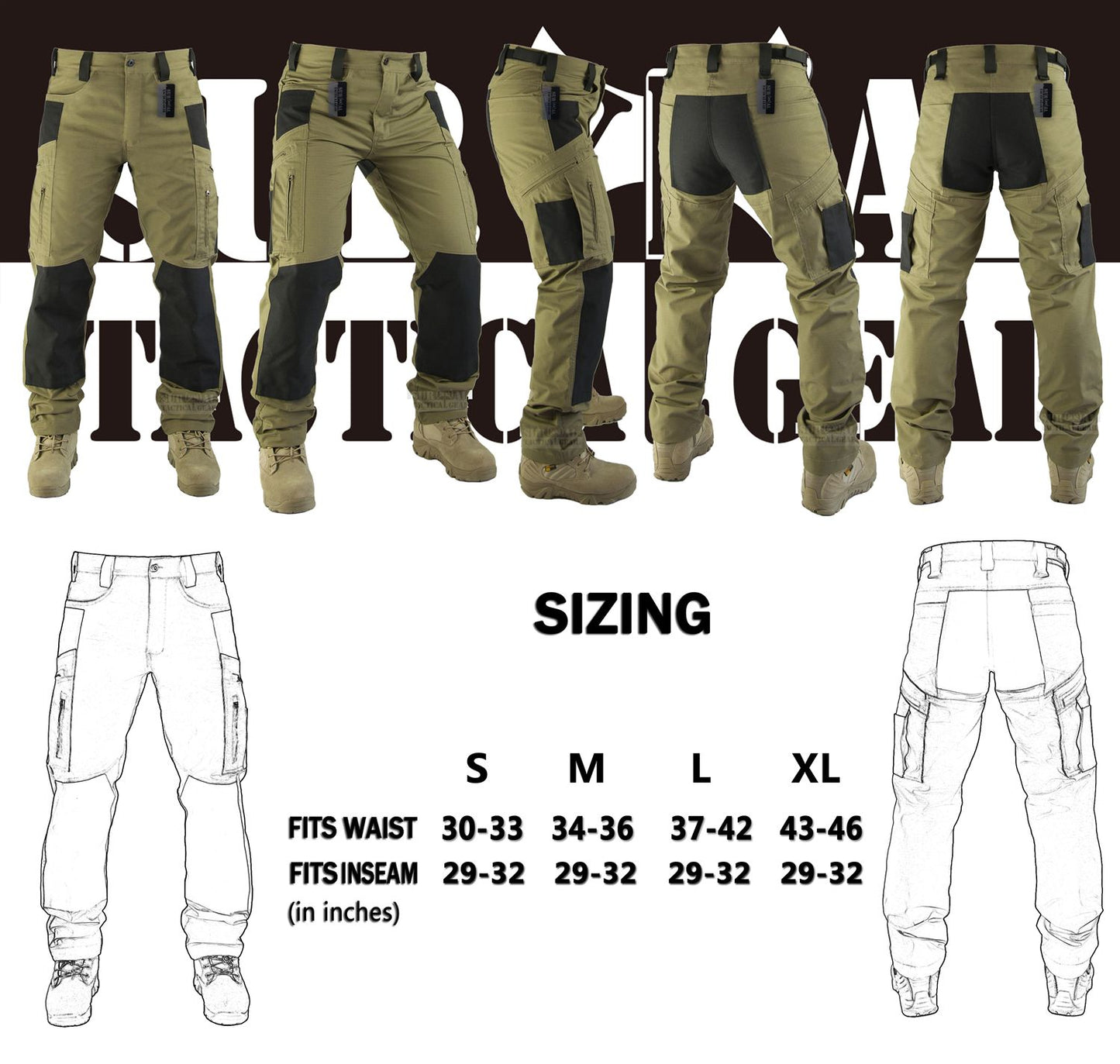Men’s Ripstop Pants Outdoor Military Camo Cargo Trousers